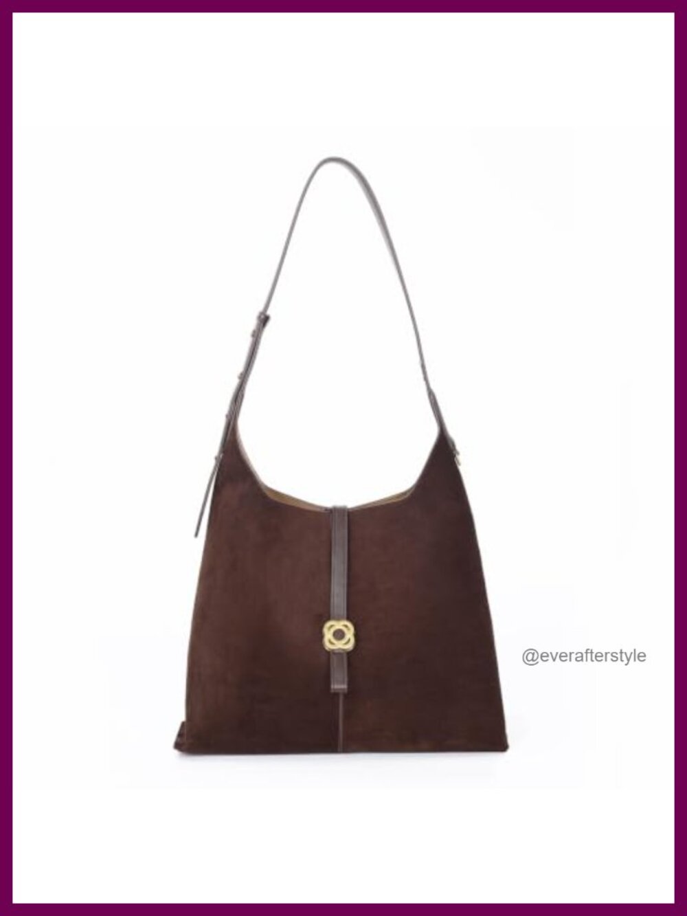 Faux Suede Hobo Shoulder Bag Tote Handbag Vegan PU Leather
